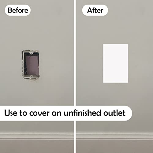 Rubber Bond Self-Adhesive Rubber Wall Outlet Cover Plate 5 Pack - Easy To Apply Peel & Stick Drywall Hole Patch - 5X3 Inch Screwless Blank Wall Plate Cover - Premium Rubber Wall Hole Cover - White #TOP1