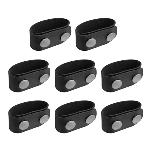 SPRHR 8 Stück Gürtelschlaufe Leder, Belt Keeper mit Doppelten Druckknöpfen für 2 und 2,25 Sicherheitsgürtel, Wasserdicht und Langlebig, Geeignet für Camping, Wandern, Outdoor-Abenteuer