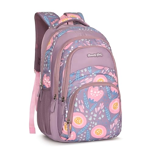 Image of BEAUTY GIRLS BY HOTSHOT FLORAL 1594|SCHOOL BAG|TUTION BAG|COLLEGE BACKPACK|LARGE SIZE|WATER RESISTANT|19 INCH|FOR GIRLS & WOMEN|36 LITERS BACKPACK