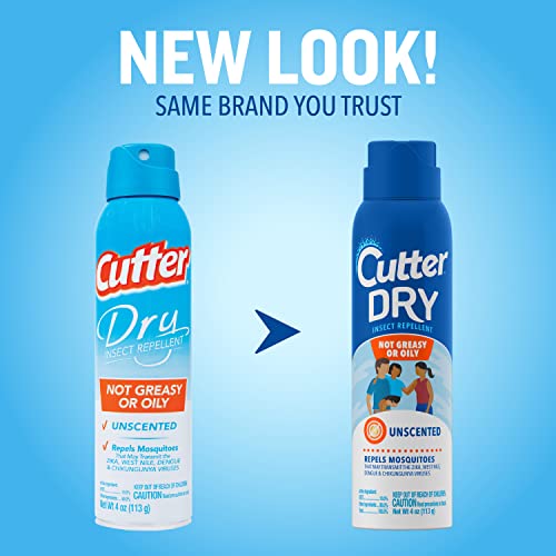 Cutter Dry Insect Repellent, Mosquito Repellent, Not Oily Or Greasy, 10% Deet , 4 Ounce (Aerosol Spray) #TOP2