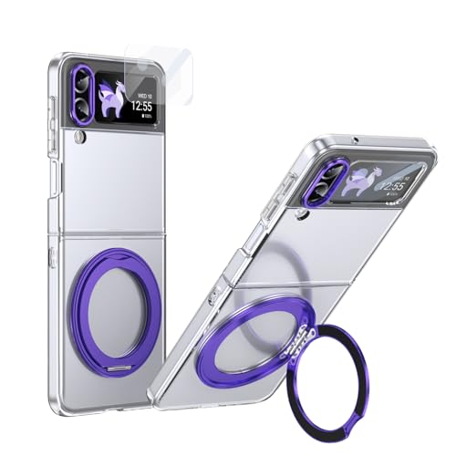 Étui à rabat Samsung Galaxy Z Flip 3 antichoc violet avec protecteur d'écran