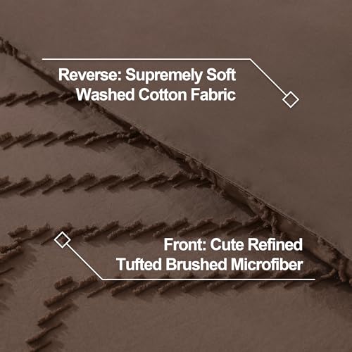 Image of Litanika Boho King Comforter Set, 3 Pcs Brown Lightweight Bedding Set