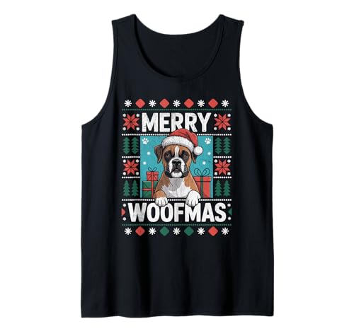 Merry Woofmas Pull de Noël Moche Chien drôle Débardeur
