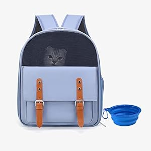 Pet Carrier Backpack with Breathable Design for Cat,Small Dog & Animals,Cat Backpack for Travel, Hiking, Walking & Outdoor Use,Collapsible Cat Bag Easy to Carry & Store(Blue)
