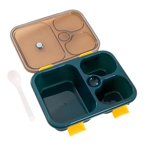 Tioheam Contenitori per il pranzo per bambini, Lunchbox per bambini | Contenitori per pranzo al sacco per bambini di grande capacità con 4 divisori | Coperchio con serratura, contenitore per il pranzo