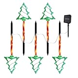 Celuicion Solar-Lichterketten für Weihnachten – Solar-Lichterkette für den Außenbereich – 5 Stück Erdspieße Beleuchtung für Auffahrt Rasen Winter Party