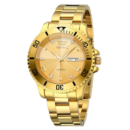 Image of OPK Watches for Men Diamond Roman Analog Mens Watches Waterproof Large Stainless Steel Men Wrist Watch Business Father Gift Watch Blue