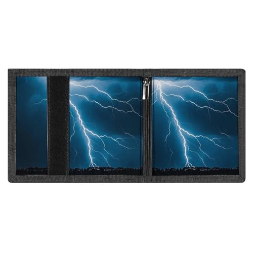 Wallet for Men - Slim Trifold Wallet, Lightning Strikes, Thunderstorms Money Clip, Coin Purse with 8 Credit Card Holder4