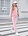 Zaclotre Girls' Clothing Sets Velour Sweatsuits Zipper Up Sweatshirt and Sweatpants Kids Fall Fashion Outfits Pink 8-9Y