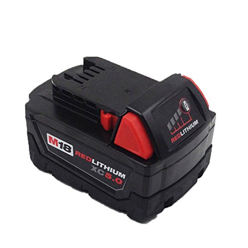 Batterie à Outils électriques de Rechange Li-ION Haute capacité 5000mAh pour Milwaukee M18 XC 48-11-1815 M18B2 M18B4 M18BX M18BX