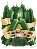 Kerzenfeld® Velas de varilla, certificado RAL y sin goteo (verde)