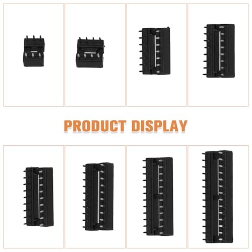 ULTECHNOVO Ic Chip Socket Set 6/8/14/16/18/20/28 Pin Integrated Circuit Socket Connector DIY Microcontroller Base with Heat Dissipation for Electronics Repair