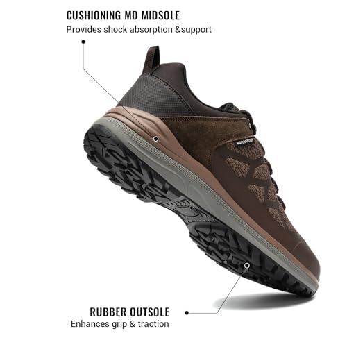 ANJOUFEMME Waterproof Hiking Shoes for Men Lightweight Breathable Trekking Trails Shoes Outdoor4