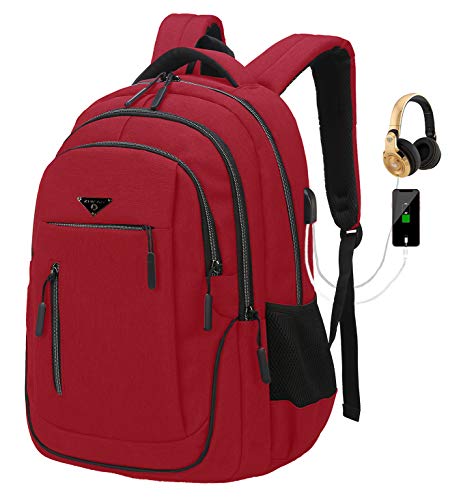 Preisvergleich Produktbild Schulrucksack mädchen Teenager, Daypack Rucksack Schule, Multifunktional Laptop Rucksack Wasserdicht Reiserucksack (01 Rot, 15,6 Zoll)