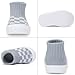 BACSAC Baby Boy Girl Sock Shoes Infant & Toddler Walking Shoes High Top with Knitted Checkered Upper Anti Collision Non-Slip Design Elastic Breathable for Indoor Outdoor 2-3 Years Grey