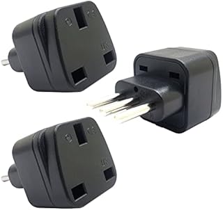 3 Pack UK to Italy Black Travel Adapter, Italy Travel Adaptor UK to Italian Converter Power Adapte for Chile,Maldives,San Marino,Vatican City,Uruguay,Syria and more