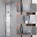 RUITHOE LED Shower Panels Tower System, LCD Temperature Display with Shelf, 304 Stainless Steel System with Rainfall Shower Head with Handheld Massage Body Jets Waterfall Bathtub, Brushed Nickel