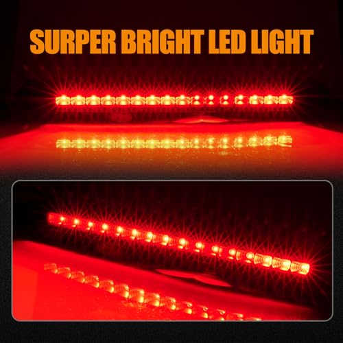 Image of Third 3rd Brake Light LED for 1999-2004 Ford Mustang, High Mount Rear Brake Lights Assembly for 99-04 Mustang, Waterproof Center Cab Lamp Stop Light