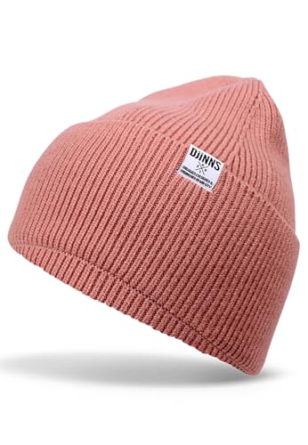 Bonnet rose Djinns Basic Beanie Wooly en maille chaude et extensible