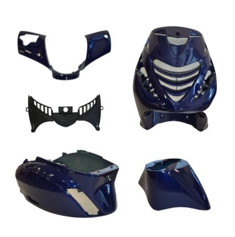 Kit d'habillage compatible avec Piaggio Zip SP – Ensemble complet de 5 pièces en bleu BMW – Habillement de scooter pour scooter et motoroller