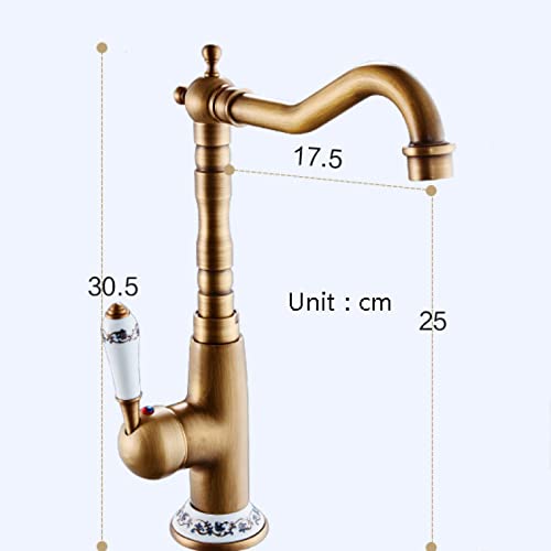 Robinet de cuisine en laiton antique mitigeur monocommande - 5