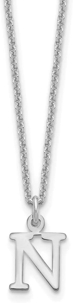 Diamond2Deal 10K White Gold Cutout Letter N Initial Necklace