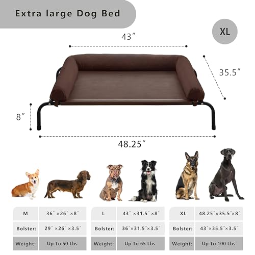 WESTERN HOME Cooling Elevated Dog Bed for Large Dogs, Portable Indoor & Outdoor Raised Dog Bed with Breathable Mesh, Chew Proof Pet Hammock Cots with Removable and Waterproof Bolsters by WESTERN HOME - Image 6