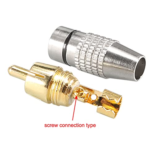 uxcell Adaptador Conector de Video RCA Macho 10 Piezas miniatura 4