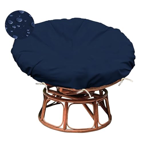 Sqodok Papasan Cushion Cover Only, 50in Outdoor Indoor Papasan Chair Cushion Covers Water Resistant, Machine Washable Papasan Chair Cushion Slipcover with Zipper and Straps (Blue)