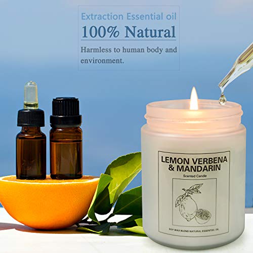 Lavender and Lemon Verbena Candle, Home Scented Soy Candle Set, Aromatherapy Candle 2 pcs, Women Gift - Thumbnail 7