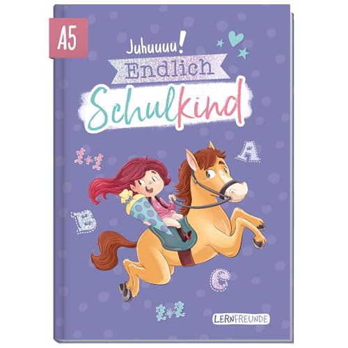 Endlich Schulkind! A5 Erinnerungsbuch zur Einschulung 'Pferd Lila'...