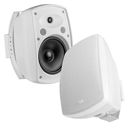 OSD Audio 8' Outdoor Patio Speaker Pair 200W, Full Motion Bracket, Weatherproof IP54 Rated, Aluminum...