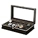 Produktbild NBVCX Wohnaccessoires Watch Box Organizer Kissenbezug   12 Slot Premium Vitrinen mit gerahmter Metallschließe für Männer und Frauen Watch Jewelry Large Holder Boxes