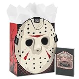 Hallmark Halloween Friday the 13th Gift Bag with Tissue Paper and Greeting Card (Jason Mask, Welcome to Camp Crystal Lake)