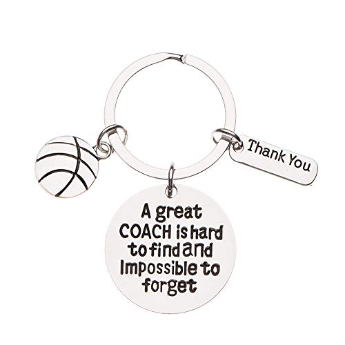 Basketball Coach Keychain, Basketball Coach Gifts, Great Coach is Hard to Find Coach Keychain for Men and Women
