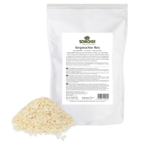 Schecker Trockenfutter vorgekochter Reis - Diätnahrung für empfindliche Hunde - ideal auch zum Barfen (1kg (3er Pack), Reis)