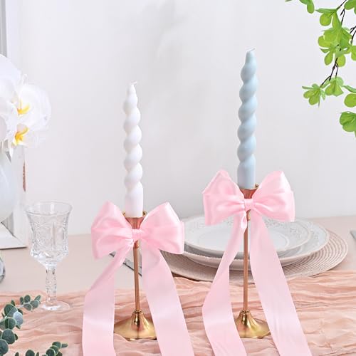 Image of Double Face Light Pink Satin Ribbon 1-1 /2 inch X 25 Yards Polyester Ribbon for Gift Wrapping Very Suitable for Weddings Party Hair Bow Invitation Decorations and More