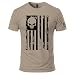 American Flag Skull Military T-shirt XX-Large Brown Savana