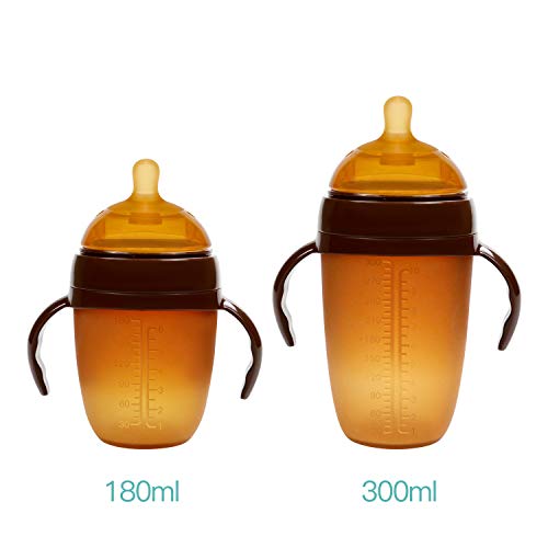 Bumblebee Silicone Baby Bottle Baby Feeding And Drinking Bottle Set 6Oz+10Oz With Water Cap(180Ml+300Ml) #TOP1