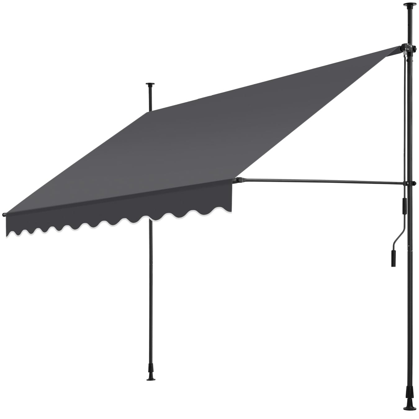 tectake Toldo de sujeción - Toldo de balcón sin taladrar - Altura ajustable, resistente a los rayos UV, repelente al agua - Cubierta de terraza, protección solar para terraza y balcón - Ancho 250 cm