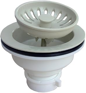 LASCO 03-1059AL Heavy Duty PVC Body Kitchen Sink Basket Strainer Assembly, Almond Finish