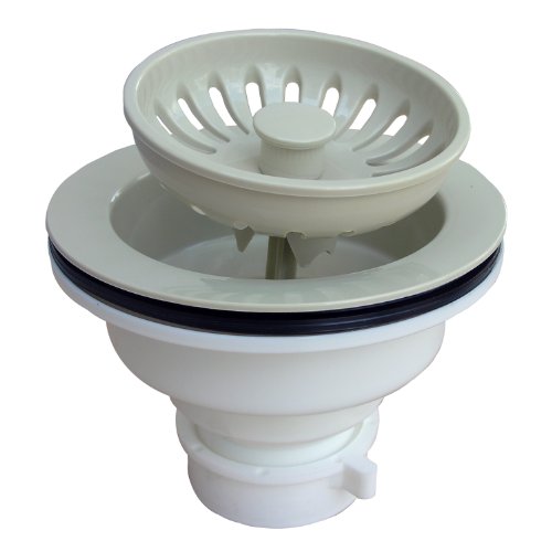 LASCO 03-1059AL Heavy Duty PVC Body Kitchen Sink Basket Strainer Assembly, Almond Finish