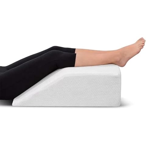 Bluemoon Bedding® Leg Elevation Pillow For Sleeping Post Surgery Bed Rest Foam Wedge Pillows For Leg & Knee, Helps uce Foot, Hip & Lower Back Pain, Improves CirculationIncludes Removable Cover Cover