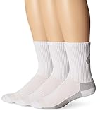ASICS Contend Training Crew Socks (3-Pack), Large, White