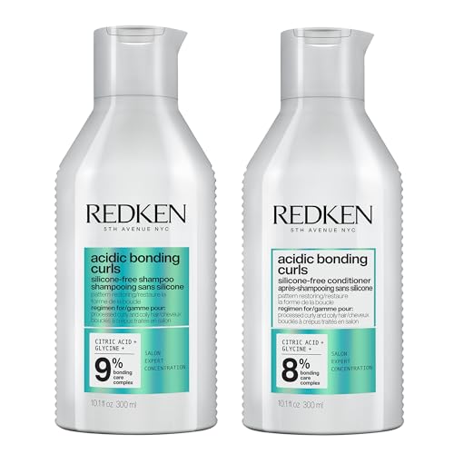 Redken, Routine Réparatrice pour Cheveux Bouclés, Frisés &amp; Crépus, Protège et Sublime les Boucles, Acide Citrique, Huile de Jojoba et Squalane, Acidic Bonding Curls