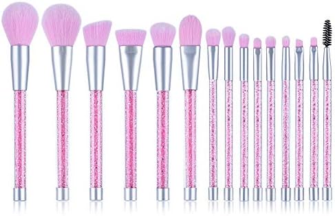 UNIMEIX Makeup Brushes 15 Pieces Makeup Brush Set Premium Face Eyeliner Blush Contour Foundation Cosmetic Brushes for Powder Liquid Cream Pink