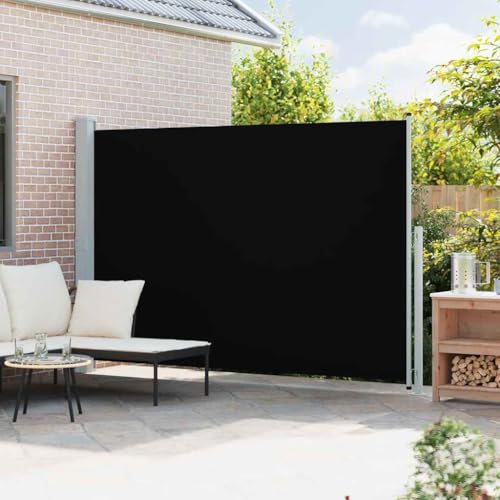 Store latéral imperméable 200x300 cm noir rétractable avec coffre en acier stable - 3