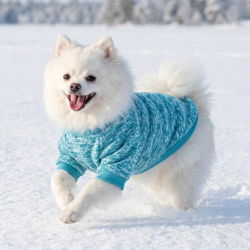 Image of 1 Pack Dog Sweaters for Small Dogs Girl Boy Winter Fleece Clothes Warm Soft Dog Sweatshirt Outfit for Dogs Cats Pet Apparel