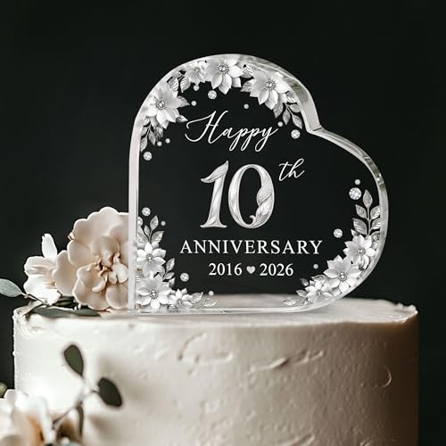 10th Anniversary Acrylic Cake Topper