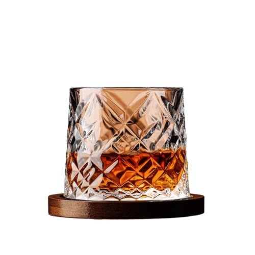 Gorger Vaso giratorio para whisky, vidrio autoequilibrado con base pesada, vidrio giratorio sin plomo de 300 ml para bourbon/escocés